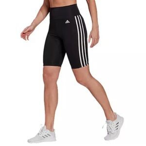 Adidas 3 stripes Bike Shorts Black and White Biker Sports Athletic Size Medium